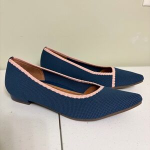 Vionic Navy Dahlia knitted ballet flats pointed toe 11